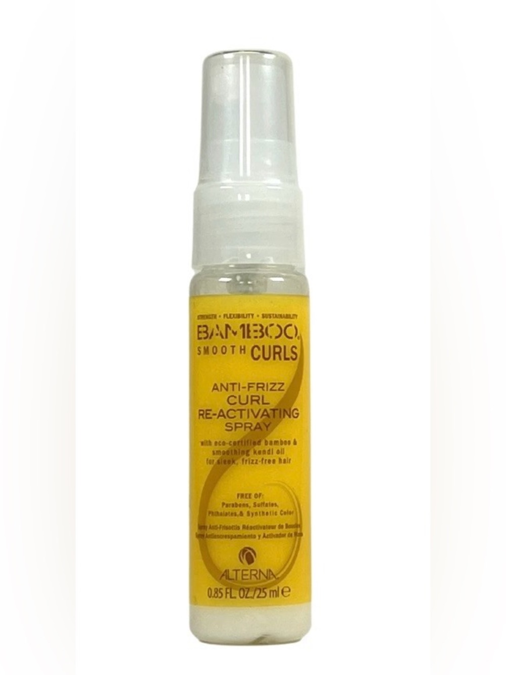 BAMBOO Smooth Curls Anti Frizz Spray with
Kendi Oil - Travel Size 0.85 OZ